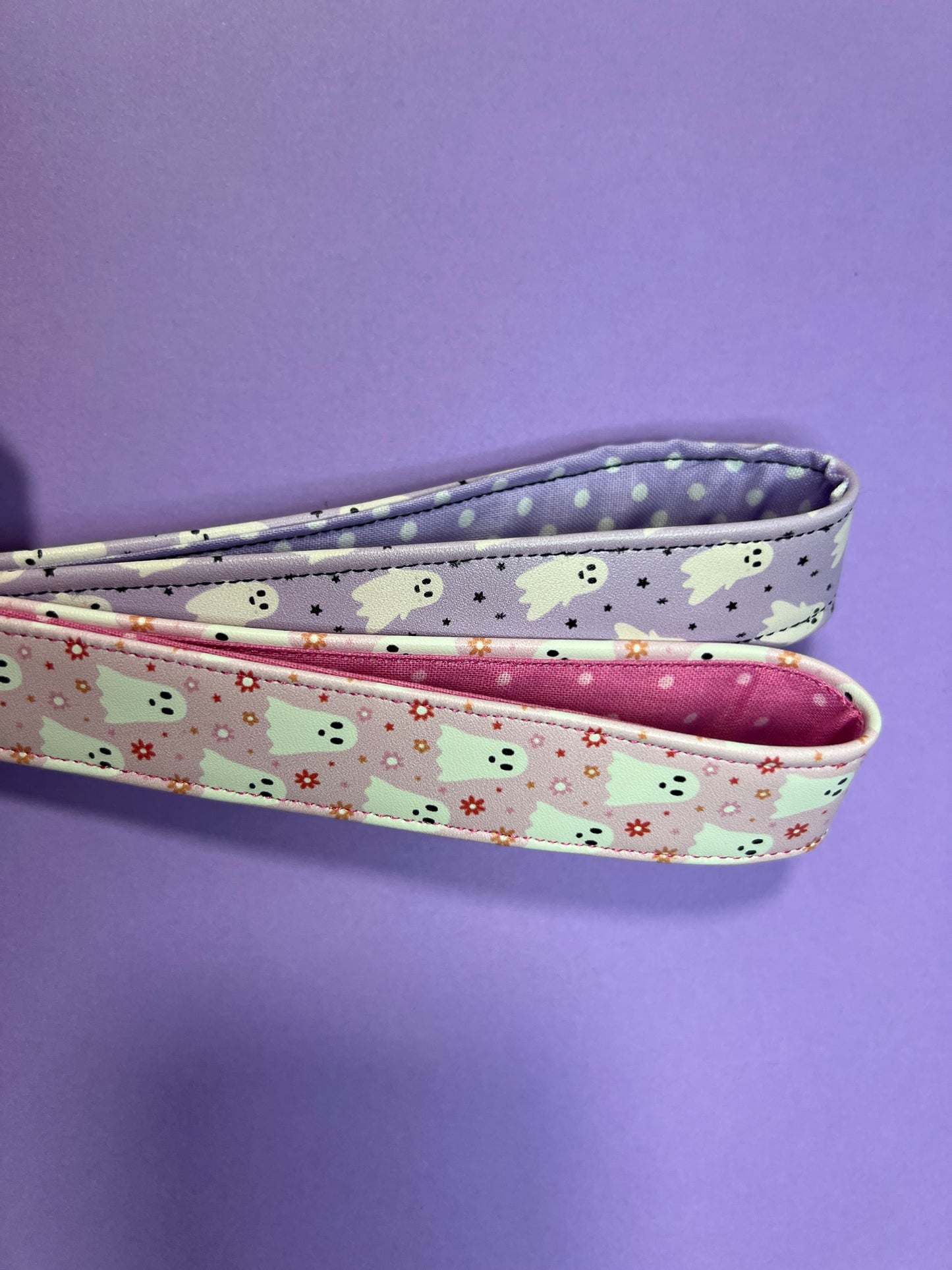 Pastel Ghost Faux Leather Key Fobs