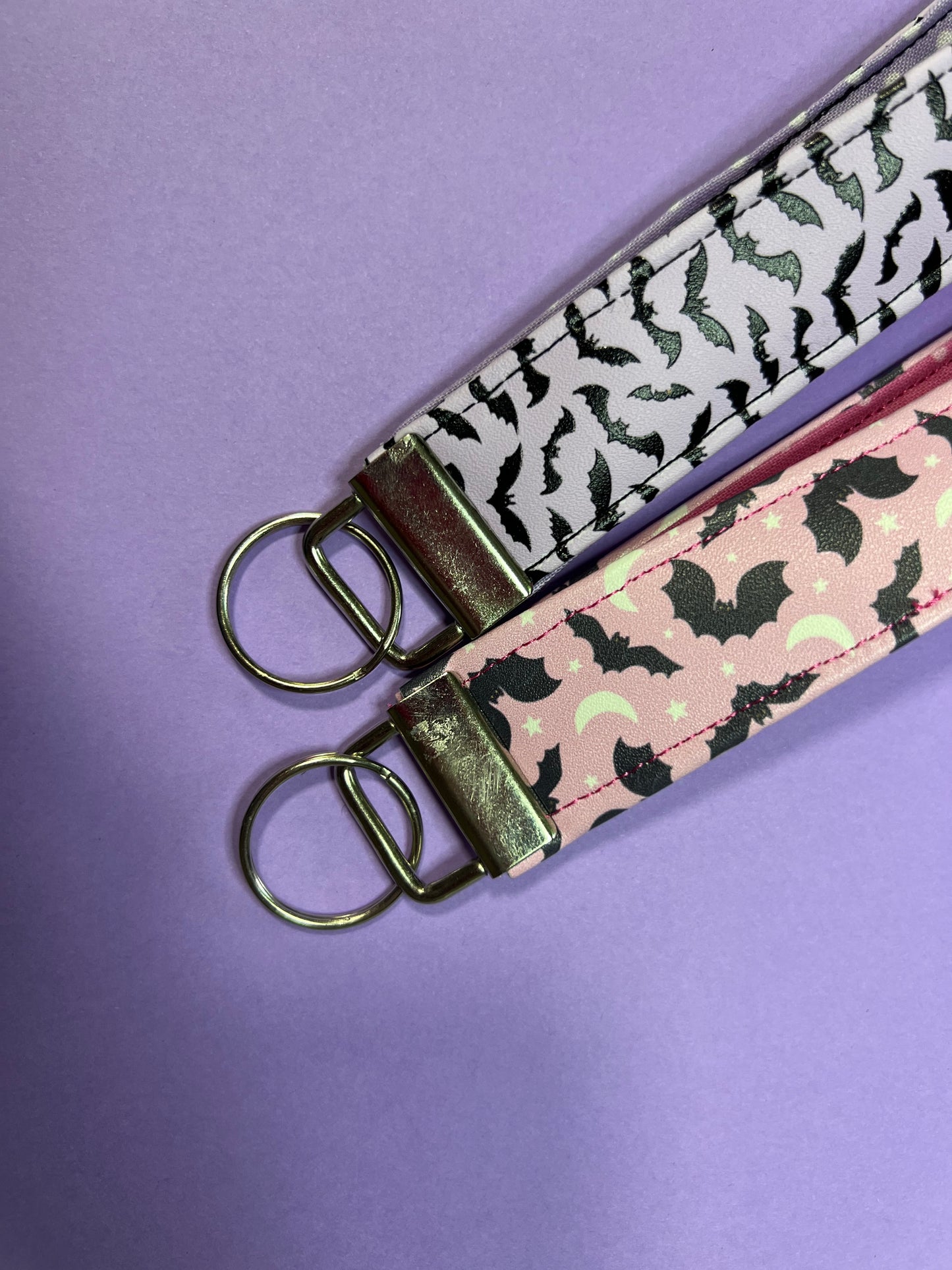 Pastel Bats Faux Leather Key Fobs