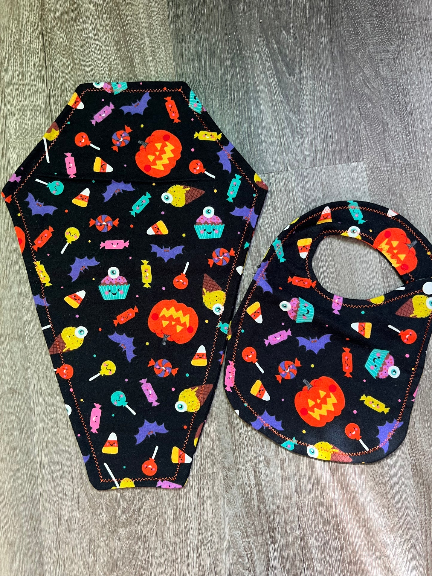 Spooky Bib & Burp Cloth Sets