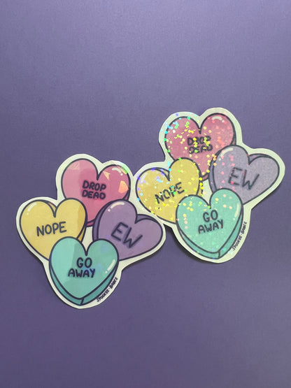 Hate Hearts Sticker