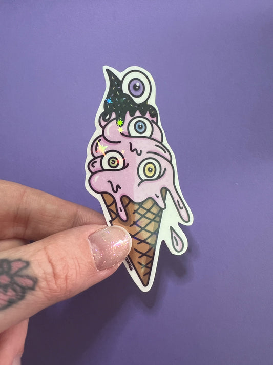 Eye-Scream Cone Sticker