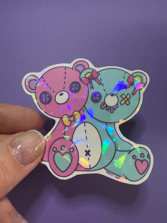 2 Headed Teddy Sticker